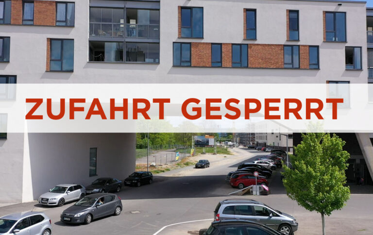 Gesperrte Zufahrt Heiligkreuz-Viertel Mainz